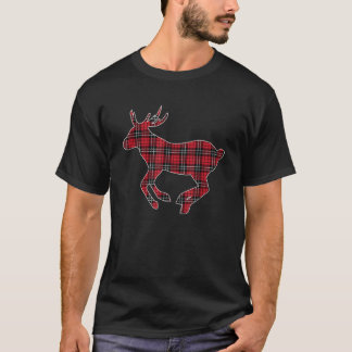 Green Red Buffalo Kariert Deer Reindeer Head Chris T-Shirt