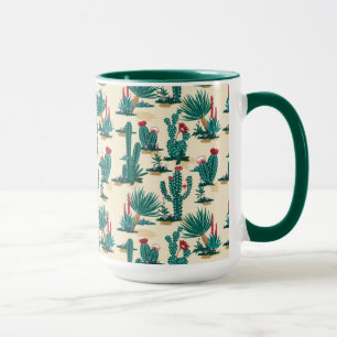 Green & Red Cactus Pattern Tasse