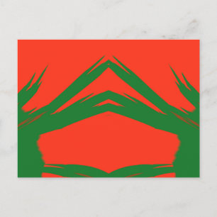 ~ Green Red Christmas Fraktal Design ~ Postkarte