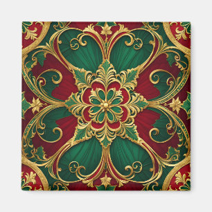 Green Red Christmas Holiday Magnet