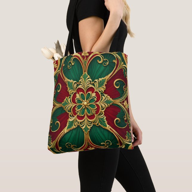Green Red Christmas Holiday Tote Bag (Von Nahem)