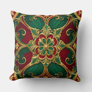 Green Red Christmas Throw Kissen