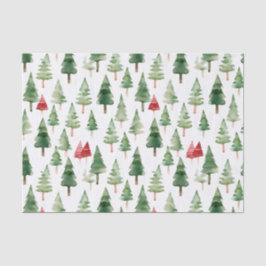 Green Red Christmas Trees Seidenpapier