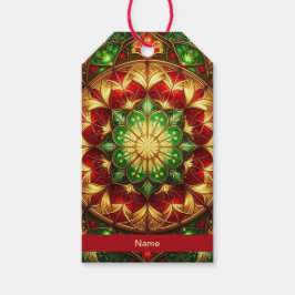 Green Red Decorative Holiday Gift Tag Geschenkanhänger