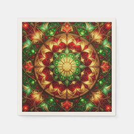 Green Red Decorative Holiday Napkin Serviette
