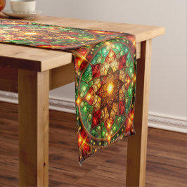 Green Red Decorative Holiday Table Runner Mittelgroßer Tischläufer