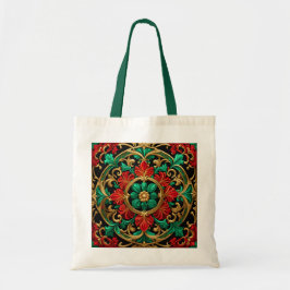 Green Red Decorative Holiday Tote Bag Tragetasche