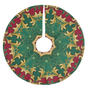 Green Red Decorative Weihnachtsbaumrock Polyester Weihnachtsbaumdecke