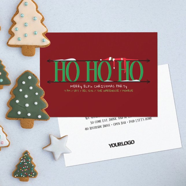 Green & Red Elf Shenanigans Weihnachtsfeiertag Par Einladung (Von Creator hochgeladen)