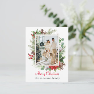 Green Red Floral Illustration Weihnachten