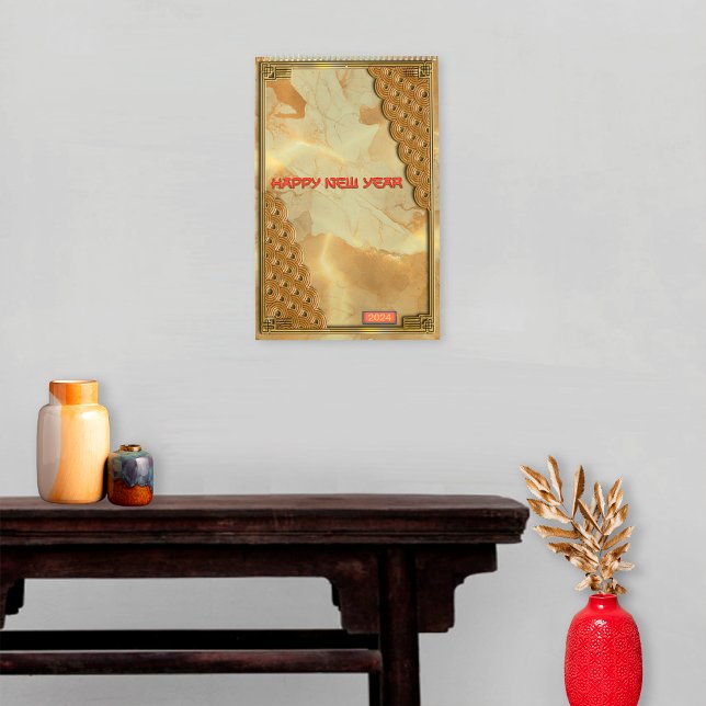 Green Red Gold 12 chinesische Zodiac-Zeichen - Neu Kalender (Cover)