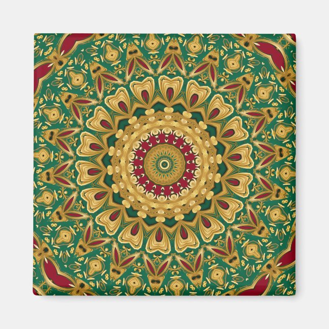 Green Red Gold Decoration Weihnachtsmagnet Magnet (Vorne)
