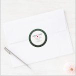 Green Red Heart Christmas Rücksendeadresse Runder Aufkleber<br><div class="desc">Änderung des Adressetiketts</div>