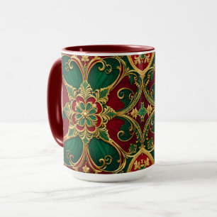 Green Red Holiday Tasse