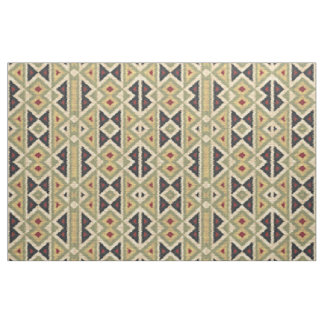 Green Red Ivory Ochre Ethnic Look Stoff