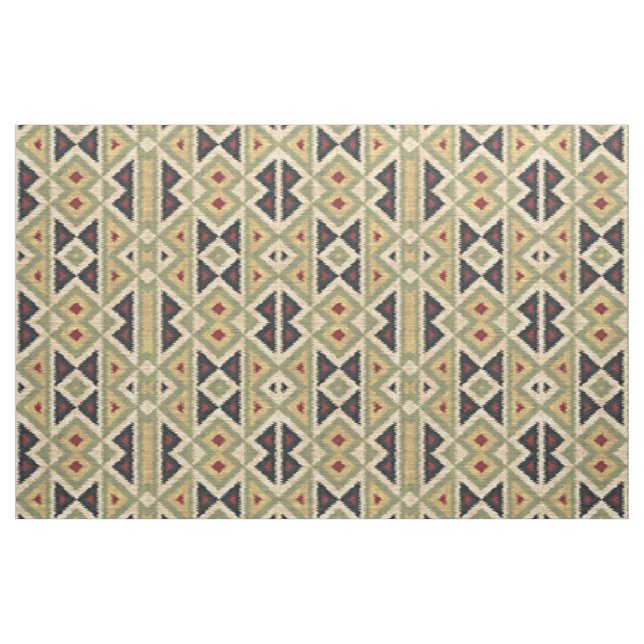 Green Red Ivory Ochre Ethnic Look Stoff (Fat Quarter (45,7 x 55,9 cm))