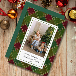 Green Red Kariert Frame Frohe Weihnachten