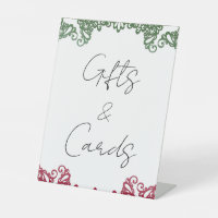 Green Red Lace Elegante Fiesta Wedding Gifts Cards