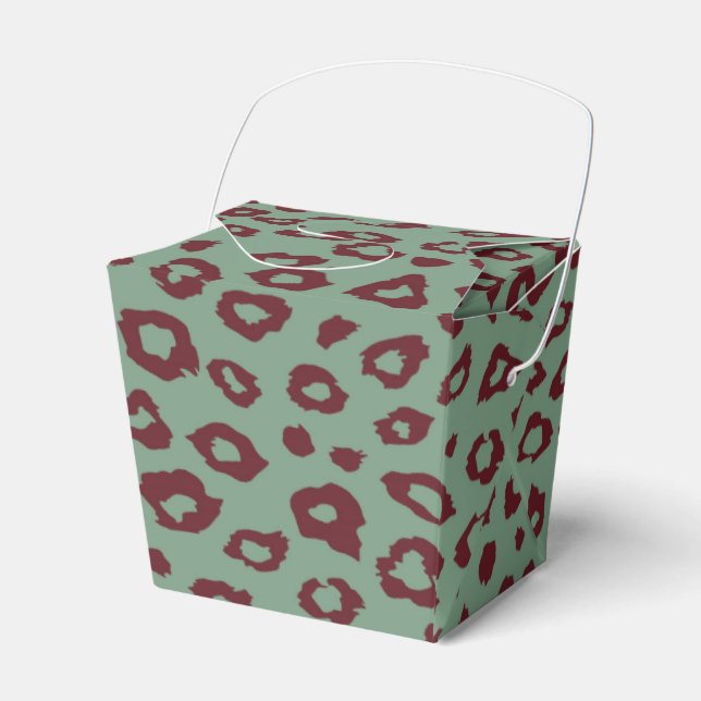 Green Red Leopard Print Geschenkschachtel (Vorderseite)