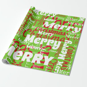 Green Red Merry Weihnachten Wiederholung Wort Geschenkpapier