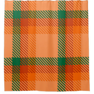 Green, Red, Orange und Beige Tartan Kariert schott Duschvorhang
