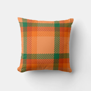 Green, Red, Orange und Beige Tartan Kariert schott Kissen