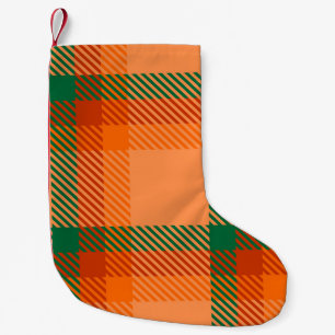 Green, Red, Orange und Beige Tartan Kariert schott Kleiner Weihnachtsstrumpf