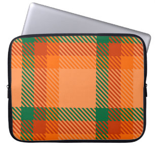 Green, Red, Orange und Beige Tartan Kariert schott Laptopschutzhülle