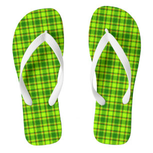Green Red Tartan Checkered Kariert Pattern-55788 Flip Flops