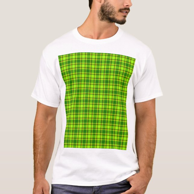 Green Red Tartan Checkered Kariert Pattern-55788 T-Shirt (Vorderseite)
