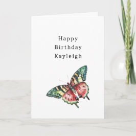 Green Red Watermelon Butterfly Birthday Karte