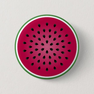 Green Red Watermelon Design Button