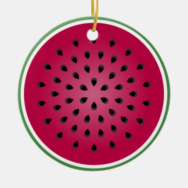 Green Red Watermelon Design Keramikornament (Vorne)