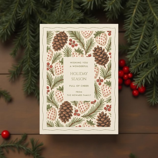 Green Red Whimsical Watercolor Ferienkarte (Von Creator hochgeladen)