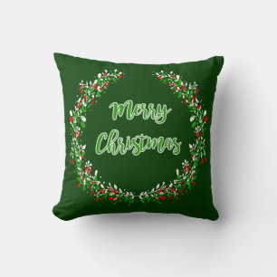 Green Red White Christmas Pillow Kissen