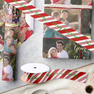 Green Red White FroChristmas Candy Cane Streifen Satinband