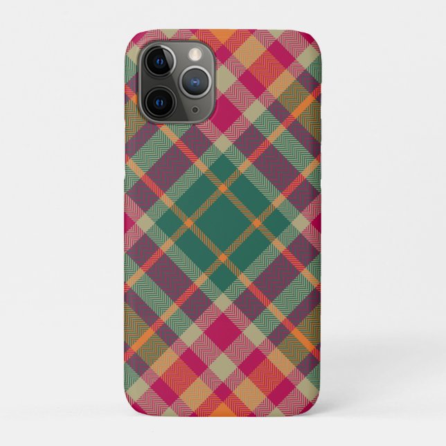 Green Red Yellow Scottish Tartan Plaid Case-Mate iPhone Hülle (Rückseite)