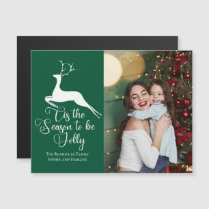 Green Rentier Weihnachts-Foto Dieses Jahr Magnet