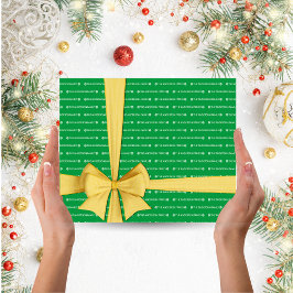 Green Repetier Name Muster Snowflakes Weihnachten Geschenkpapier Set