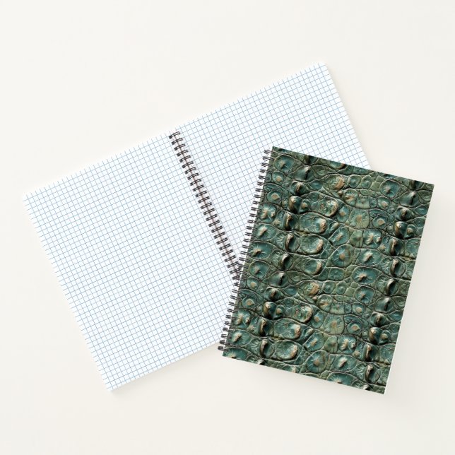 Green Reptile Skin Muster Notizbuch (Innenseite)