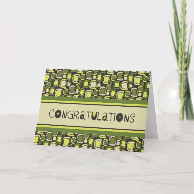 Green Retro Anniversary Card für Mitarbeiter Karte (Vorderseite)