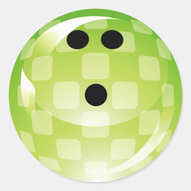 GREEN RETRO BOWLING BALL RUNDER AUFKLEBER (Vorderseite)