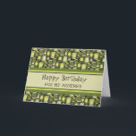 Green Retro Brother Birthday Karte<br><div class="desc">Geburtstagskarte für den Bruder mit lustigen grünen Retromustern und nachdenklichem Vers.</div>