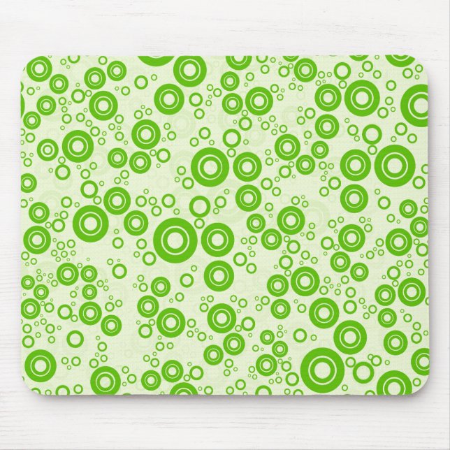 Green Retro Circle Random Muster Mousepad (Vorne)