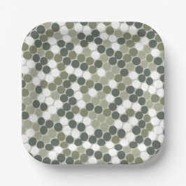 Green retro dots pappteller