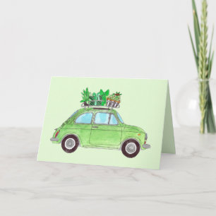 Green Retro Fiat 500 Topolino Karte
