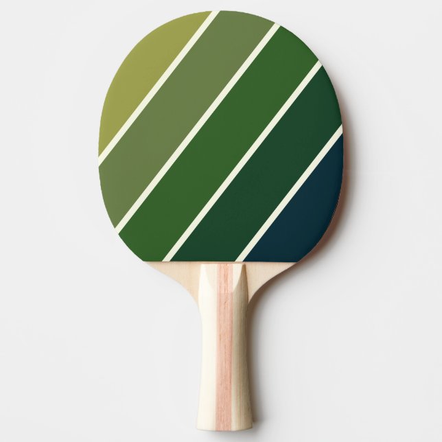 Green Retro Five Bold Strip Tischtennis Schläger (Vorderseite)