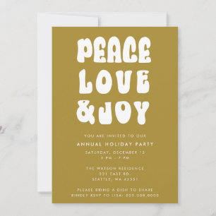 Green Retro Groovy Peace Liebe Joy Holiday Einladung