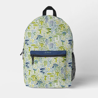 Green Retro Mushroom Bedruckter Rucksack