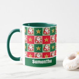 Green Retro Santa Claus Frohe Weihnachtskids Tasse